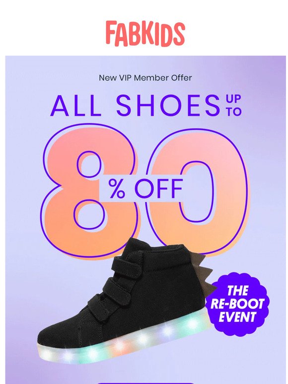 SURPRISE: You earned up to 80% off ALL SHOES