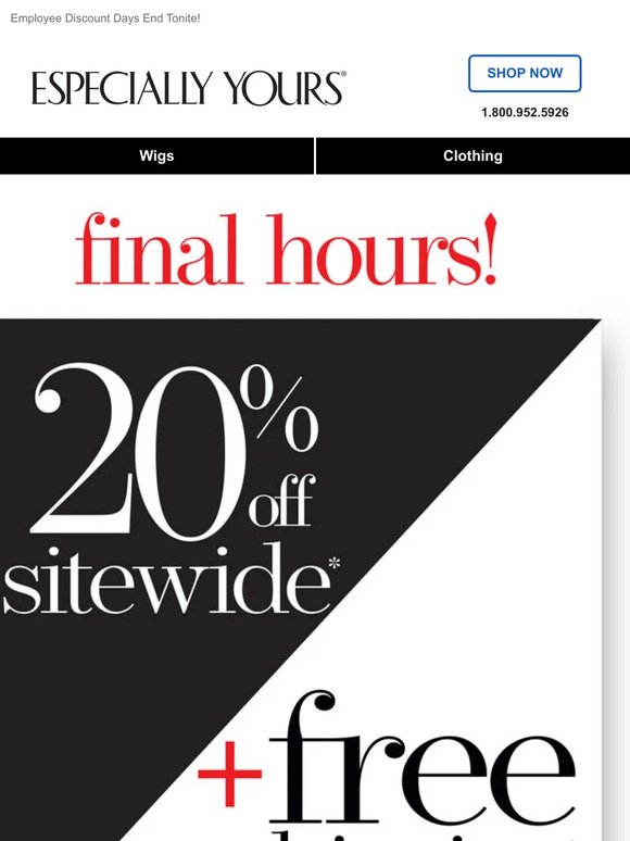 Tick, Tock...20% OFF + FREE Shipping!