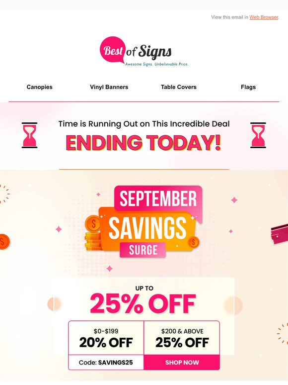September Savings Surge Ends Today [GET CODE💌]