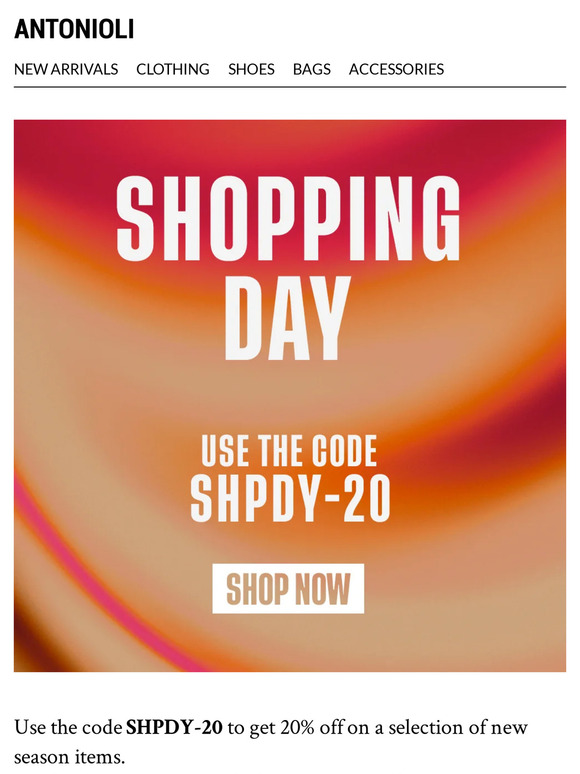 Shopping Day – Get 20% Off selected items