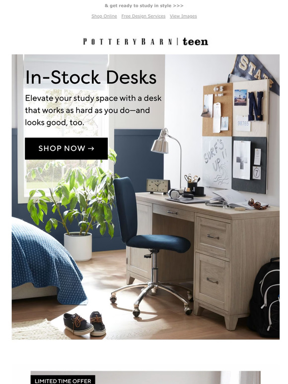 Hit the books with these in-stock desks
