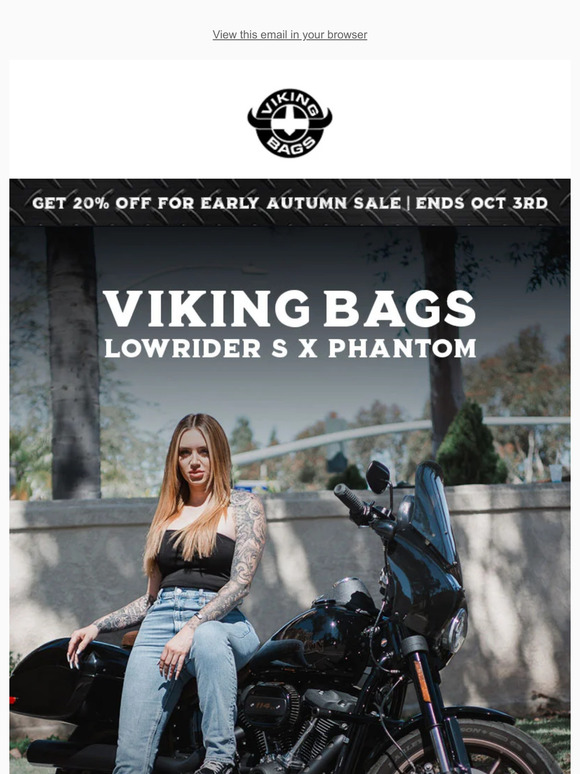 Viking Bags Viking Bags Softail Low Rider S with Phantom Bag Milled