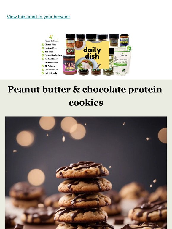 Peanut butter & chocolate protein cookies - Low FODMAP, GF, DF