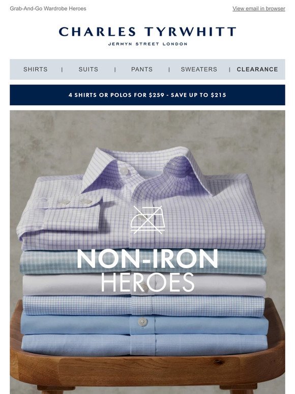 Non-Iron Shirts Are Ready When You Are