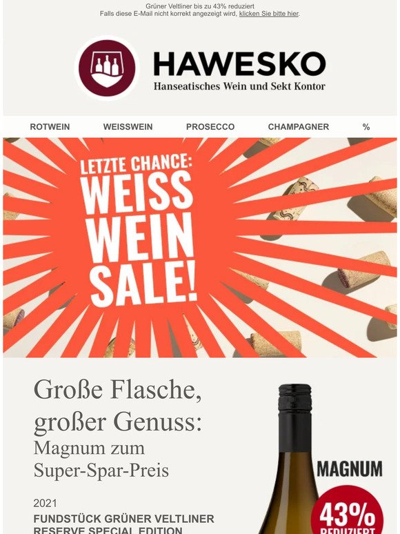 Letzte Chance auf Top-Weisswein-Angebote!