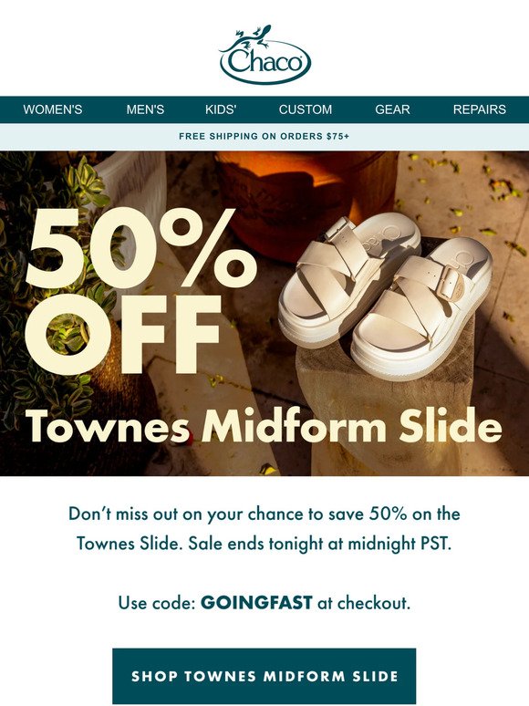 Going fast! 50% off Townes Slide