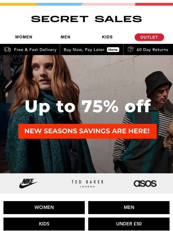 New SAVINGS have landed! Up to 75% off Nike, ASOS...