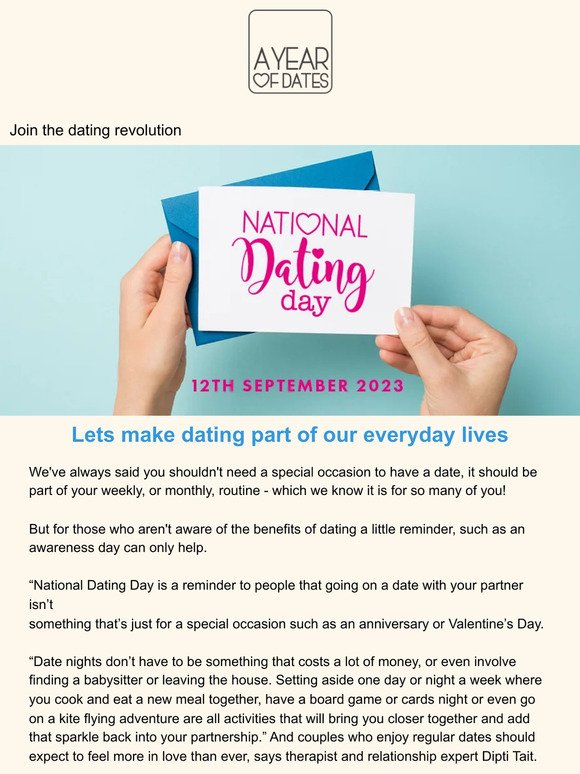 National Dating Day - Join the dating revolution