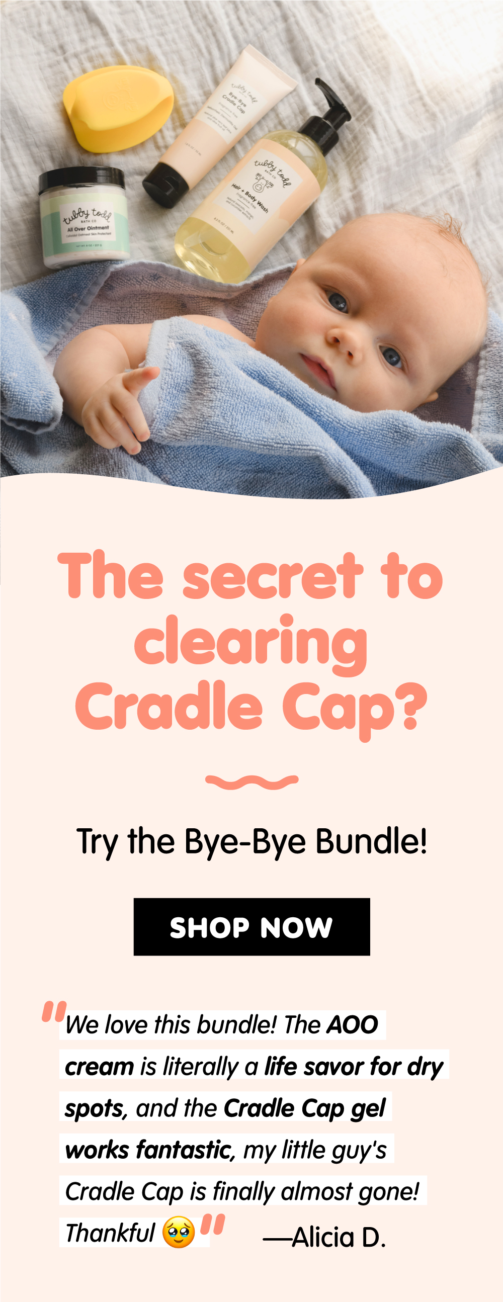 Tubby Todd Bath Co Clear Cradle Cap in 3 steps Milled