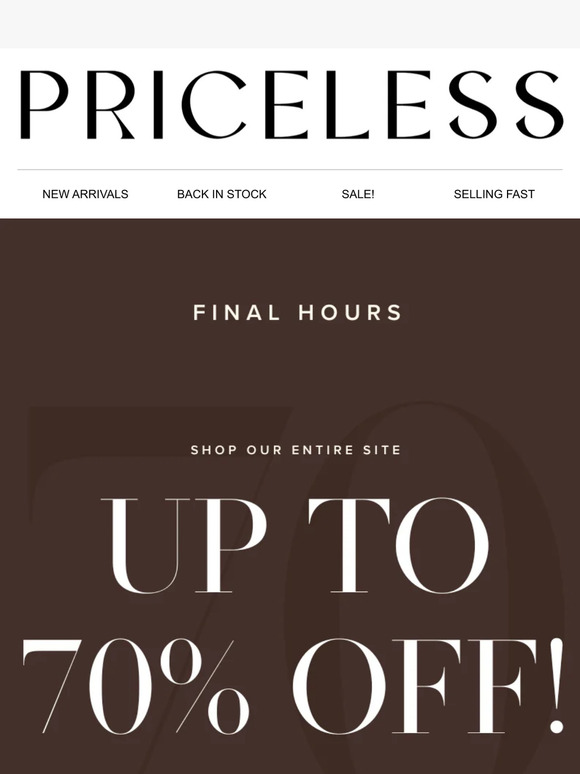 Say BYE to 70% OFF! 👋