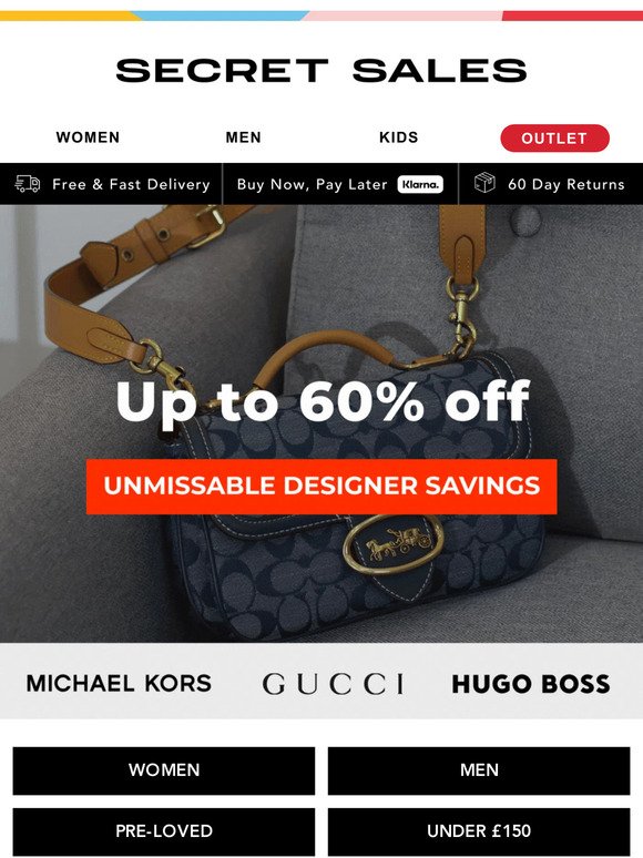 DESIGNER SAVINGS! Up to 60% off Gucci, Dsquared2...