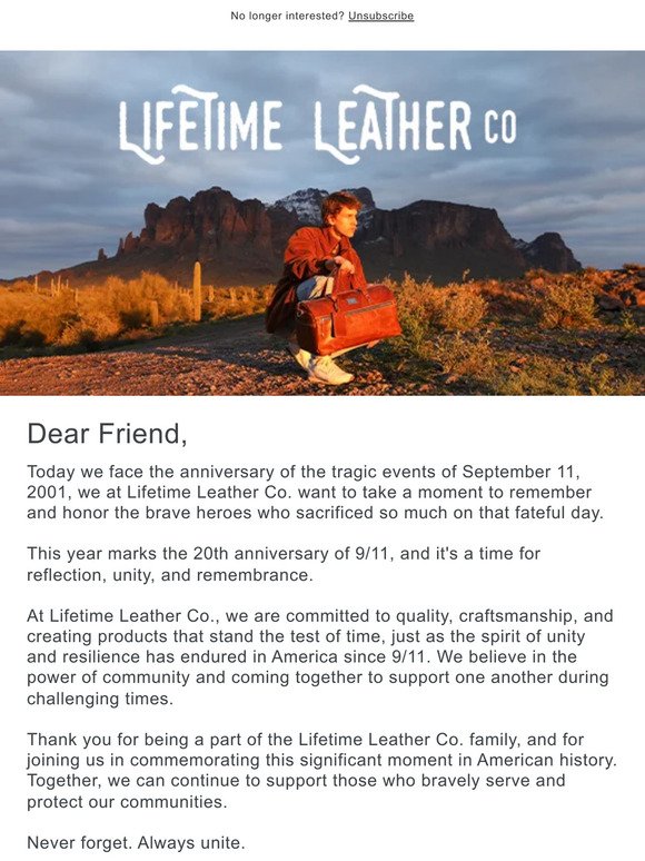 Honoring the Heroes of 9/11: A Special Commemoration from Lifetime Leather Co