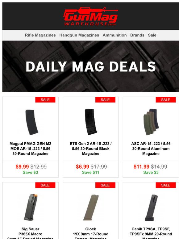 Monday Deals Just For You | Magpul Gen 2 PMAG AR-15 30rd Mag for $10