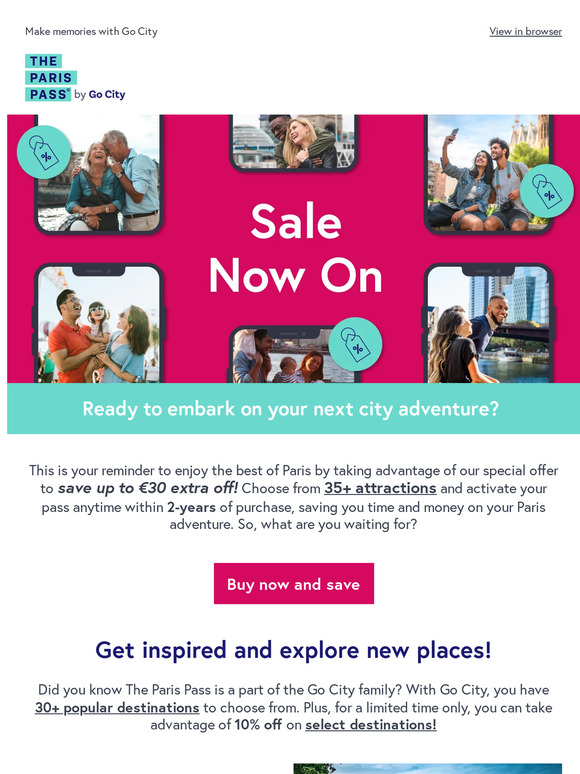 Save up to €30 on an unforgettable travel experience