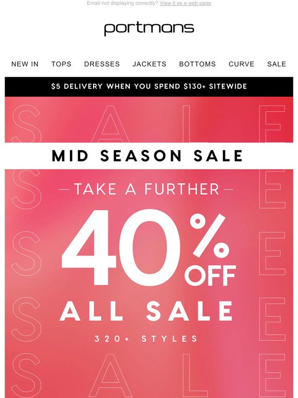 SALE ON SALE | TAKE A FURTHER 40% Off Sale