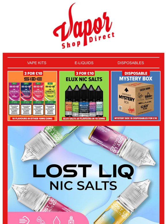 New In | LOST LIQ Nic Salts Out Now in 10 Flavours