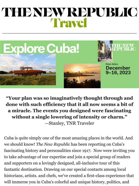 Last days to sign up: Experience Cuba's unforgettable history and culture