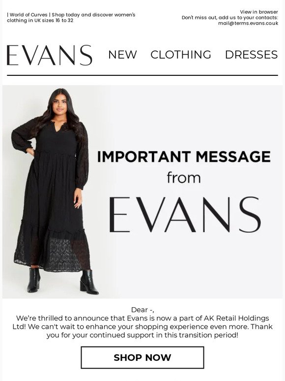 Important Message from Evans