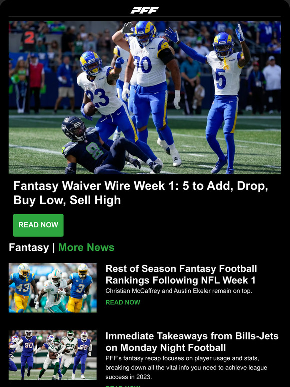 Fantasy Draft Top 400 Rankings, NFL Preseason Week 1 TOTW and