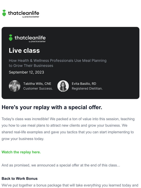 Time sensitive: Class replay + a bonus 🎁
