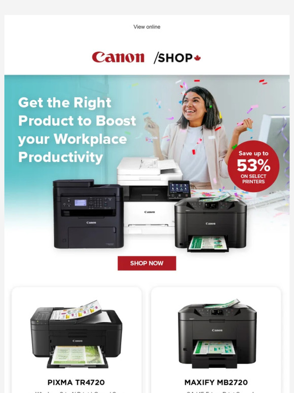 Save Up to 53%  during the September Office Printer Sale
