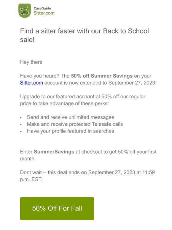 Your Sitter.com Savings Are About To Expire