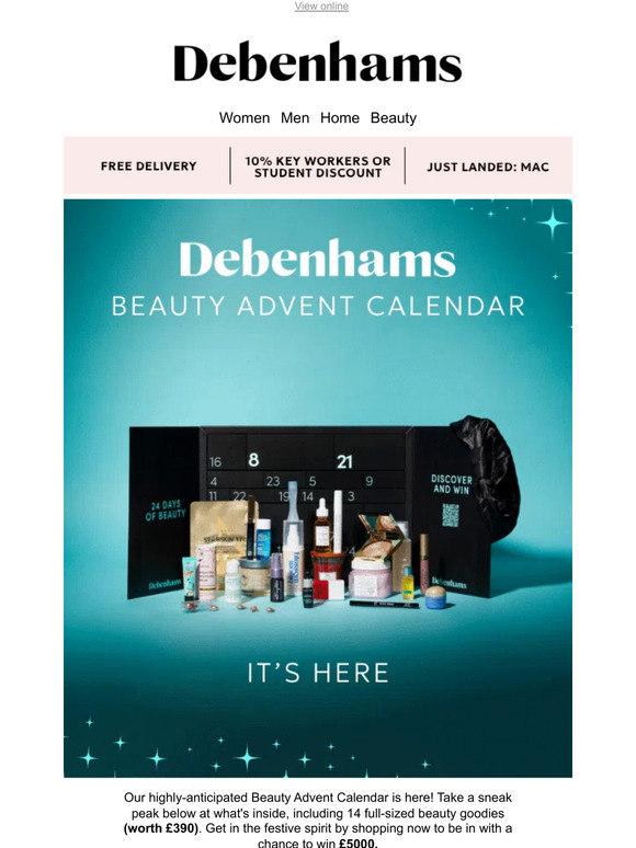 Debenhams The Debenhams Beauty Advent Calendar is here Milled