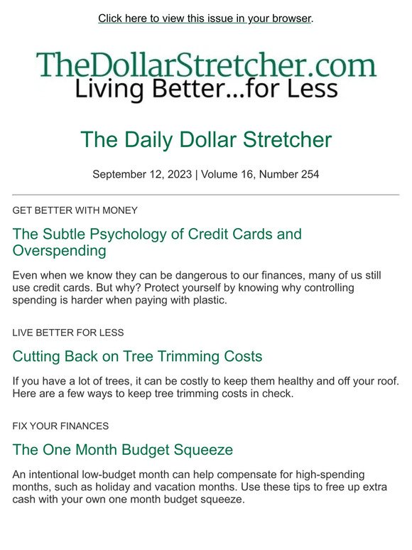 9/12/23: The Daily Dollar Stretcher