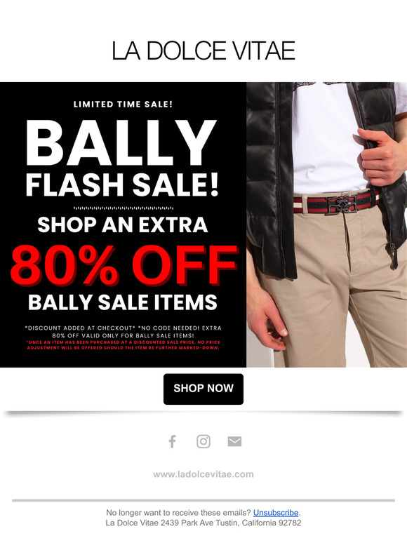 💥Hurry! Extra 80% Off Bally Sale Collection!