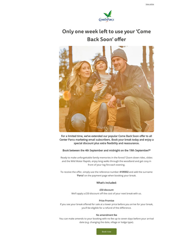 Center Parcs You don't want to miss this offer ⏰ Milled