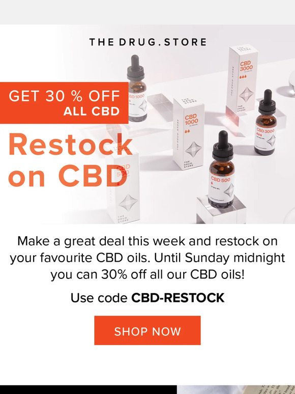 CBD OILS - Restock with 30% off