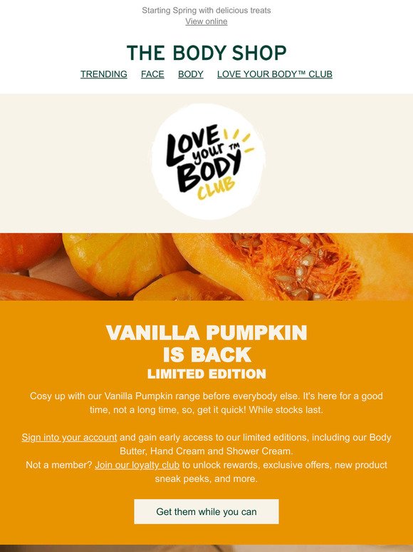 Member exclusive: Vanilla Pumpkin newbies 🎃