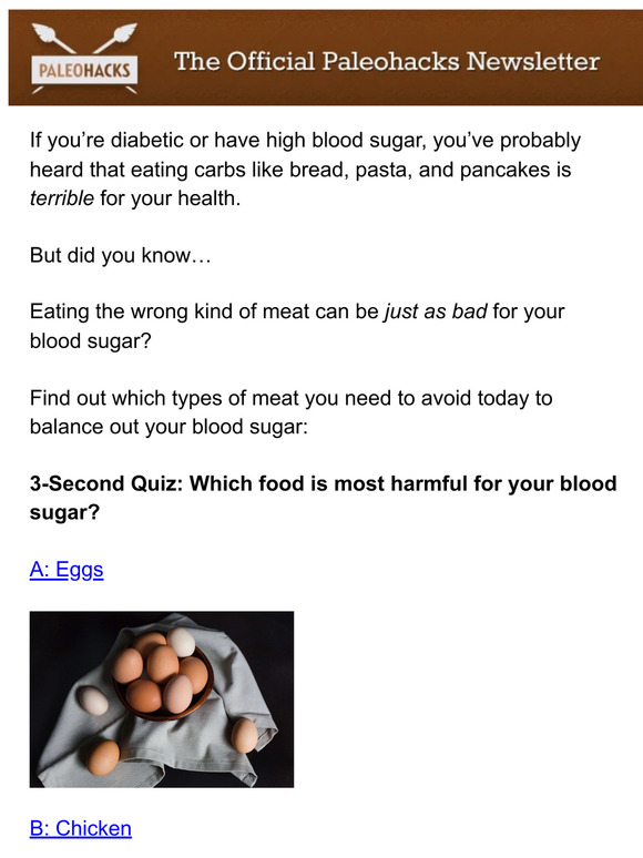 Which meat is terrible for your blood sugar? (eggs, chicken, beef, seafood)
