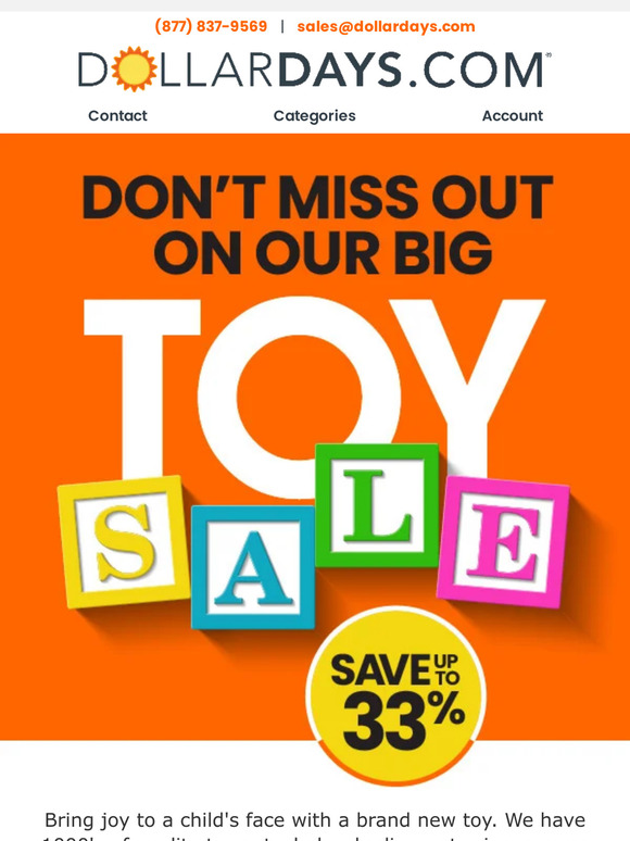 🎪 Up to 33% OFF! Toys On Sale Now! 🎪