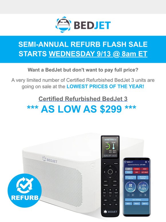 ⏰ Set your alarm – the Semi-Annual Refurb sale starts tomorrow!
