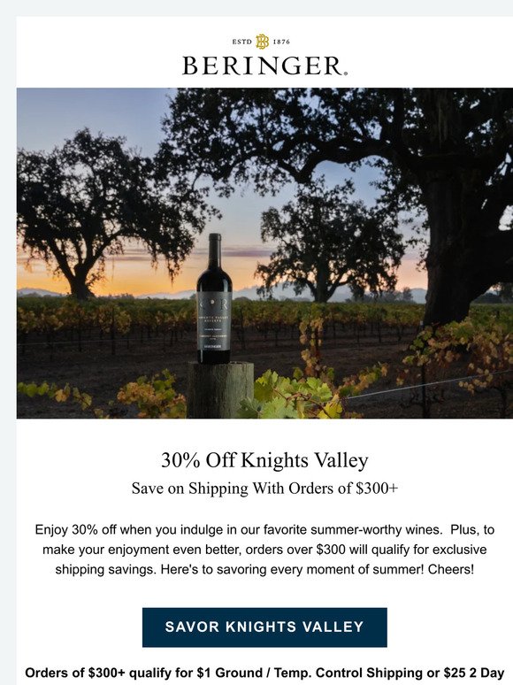 Sip on This | 30% Off Knights Valley