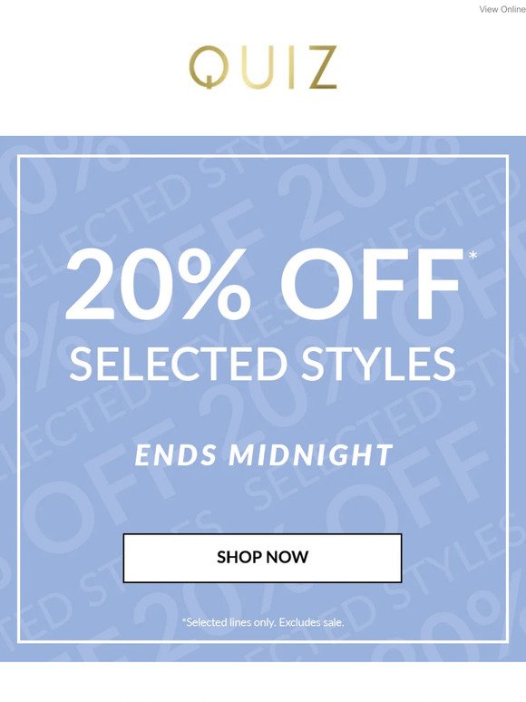 20% off selected styles 🤍