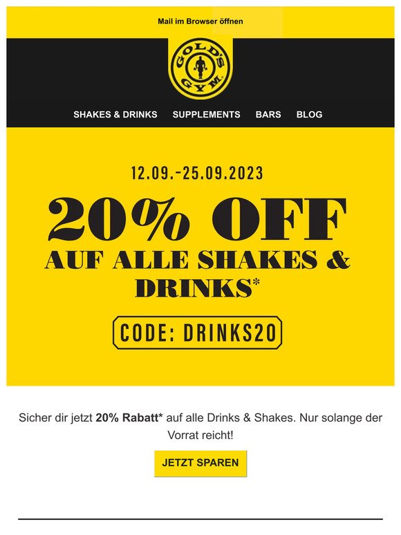 Drinks & Shakes mit 20% Rabatt ⚡