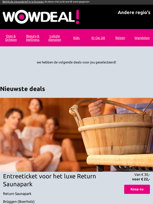 Entreeticket voor het luxe Return Saunapark | Een dag in het Domein van de Grotten van Han