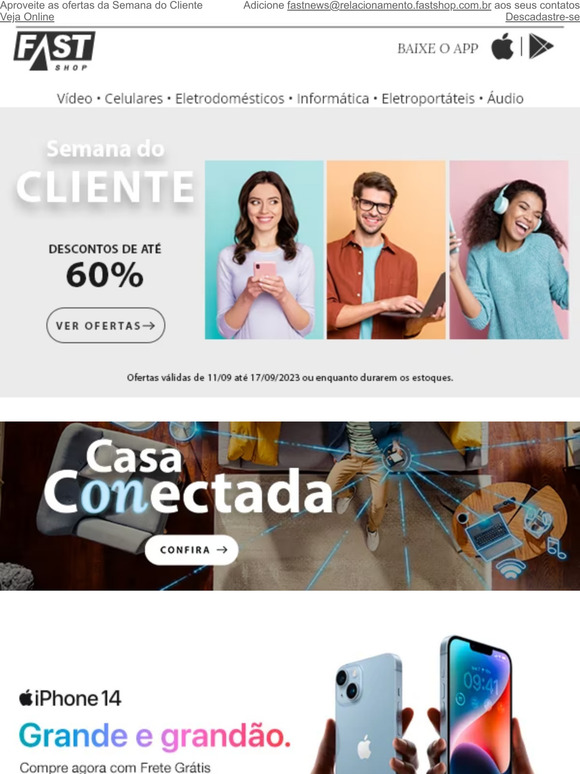 Até 60% OFF nos melhores produtos 😱