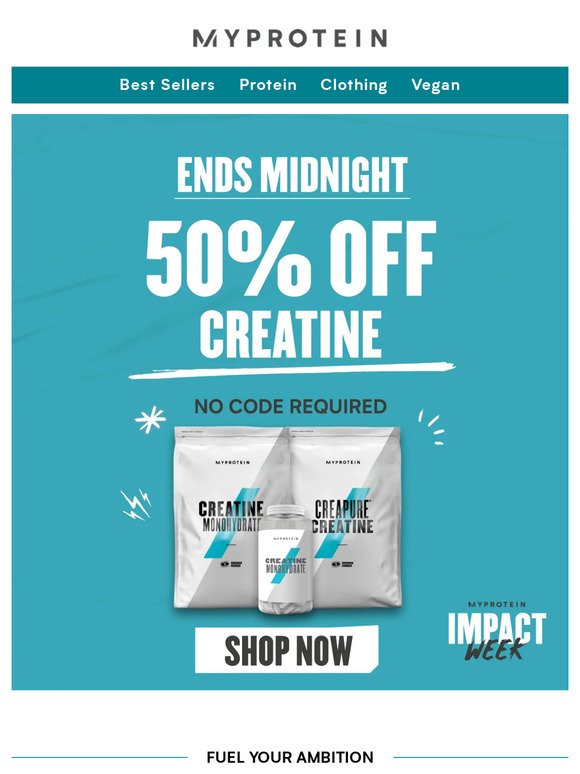 Last chance 50% off Creatine | Ends Midnight  ⏰