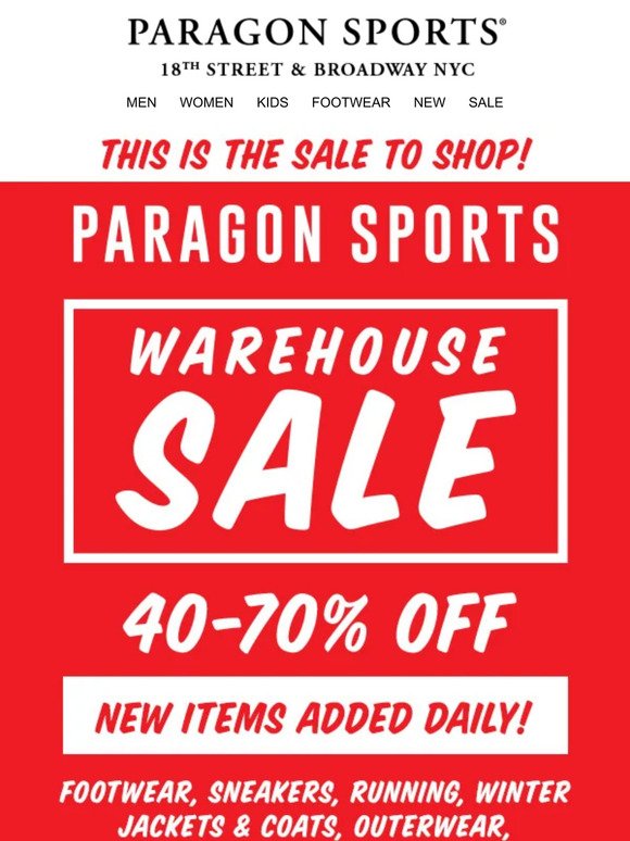 For BIG Deals  🚩THE WAREHOUSE SALE is the Place to Be.