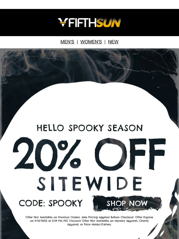 Hello Spooky Season! 20% Off. 👻