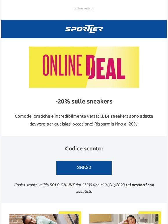 -20% sulle sneakers