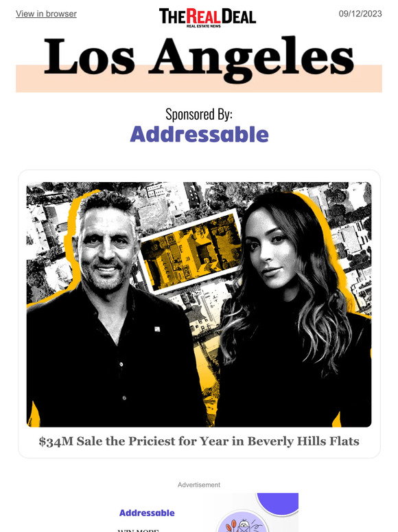 therealdeal Record sale in Beverly Hills Flats; Hadid lists parcel for