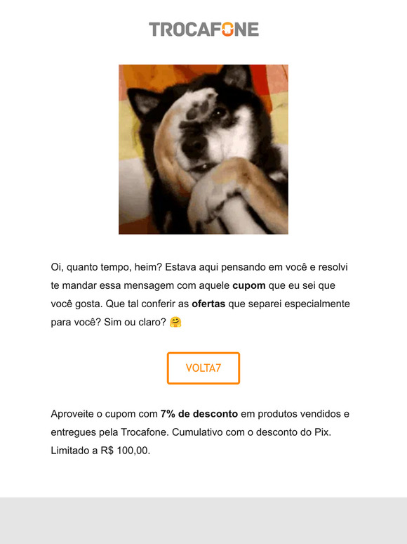 Oi sumido, vai um CUPOM de desconto aí? 👀