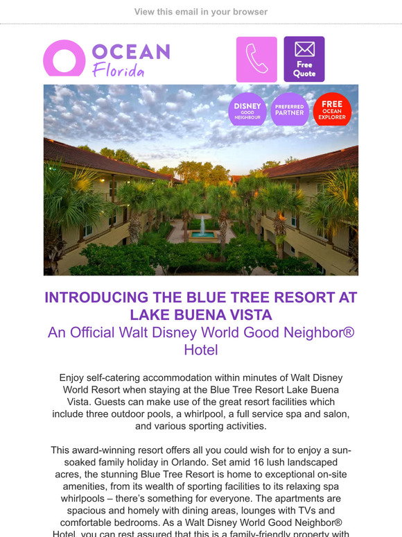 Ocean Florida: Say hello to the Blue Tree Resort at Lake Buena Vista 😍 ...