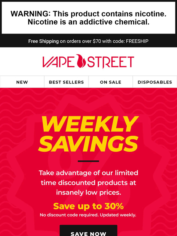 Weekly Savings Items, get up to 30% off!
