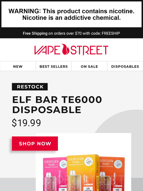 🚨Restock Alert! Elf Bar TE6000!