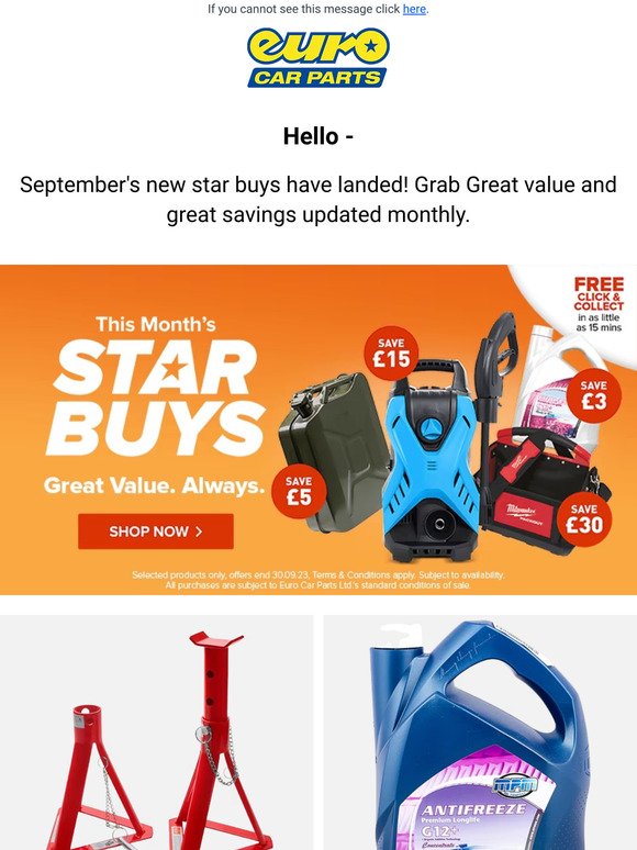 Check Out This Months Star Buys - Huge Savings With Some Up To £30 Off!